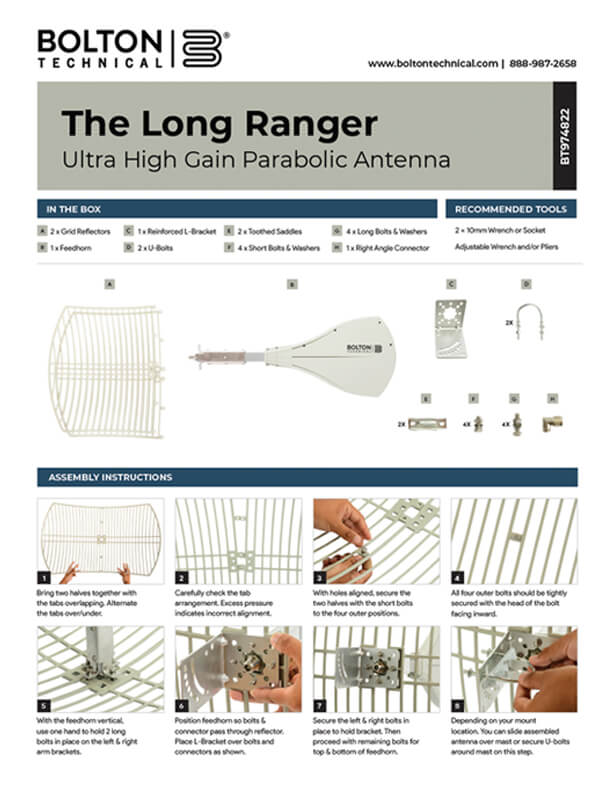 The Long Ranger - High Gain Grid Parabolic 5G Antenna The Long Ranger - High Gain Grid Parabolic 5G Antenna
